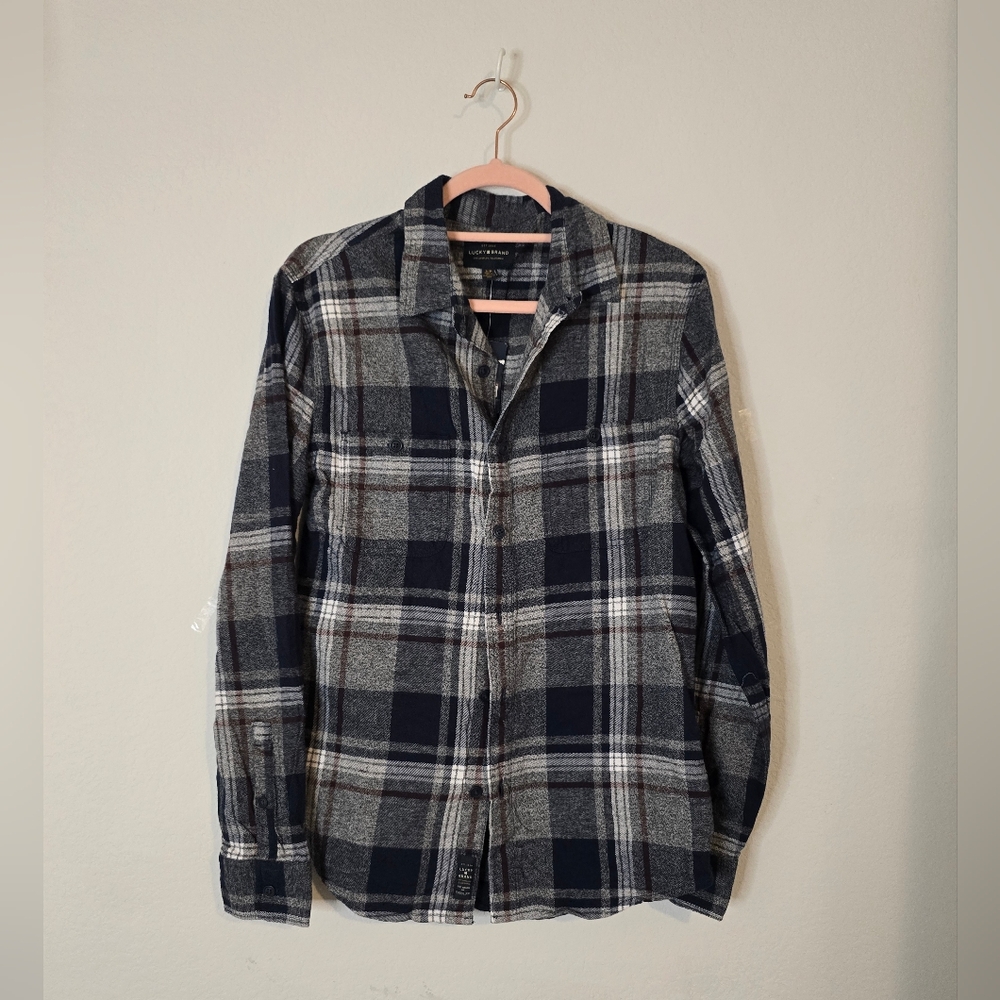 NWT Lucky Brand Plaid Button-Up Shirt Size Small